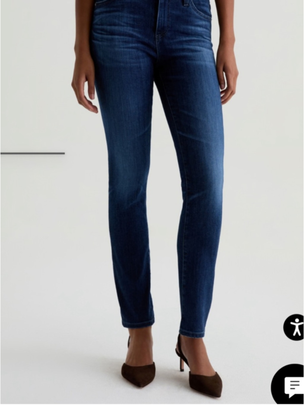 AG Mari Slim Straight Jeans Size 29 Mid Rise Dark Wash Clean Classic - Picture 2 of 10